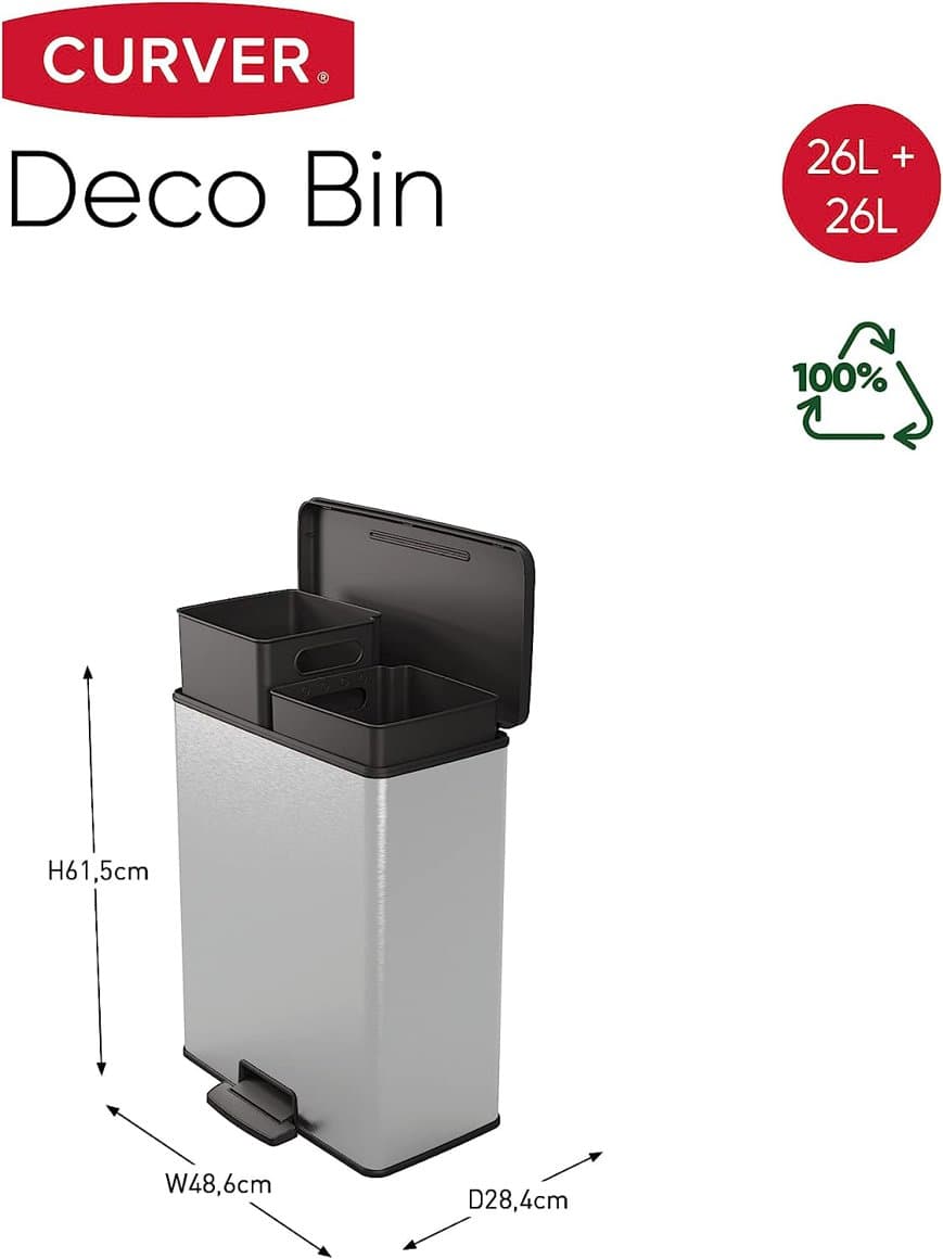 Curver flokkunarfata Duo með fótstigi, 2x26l 5