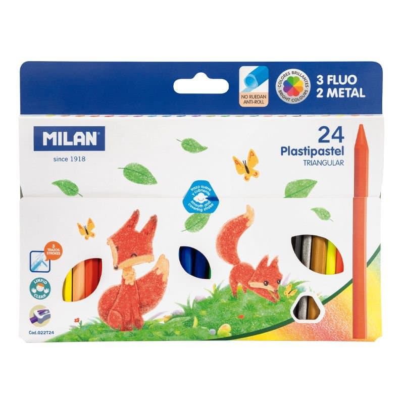 MILAN Vaxlitir 24 stk í pk, þríhyrndir 1