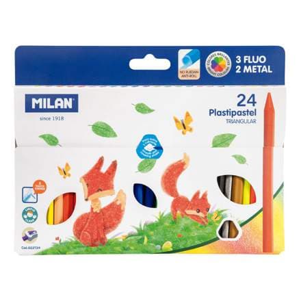 MILAN Vaxlitir 24 stk í pk, þríhyrndir