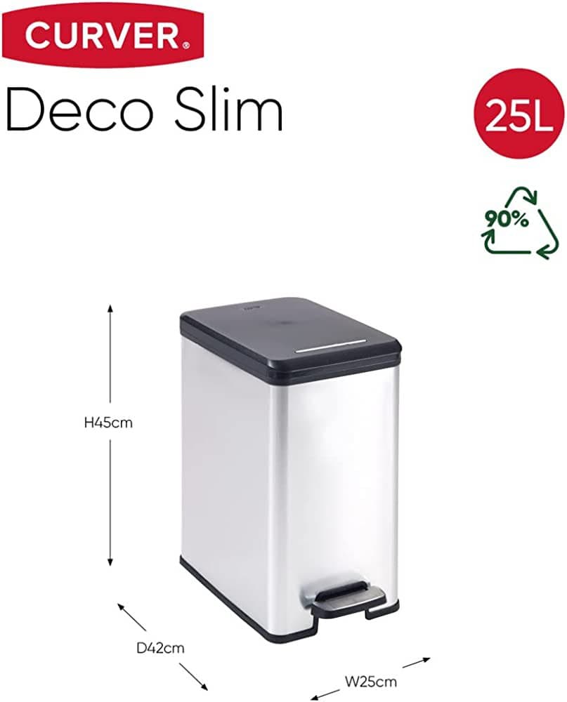 Curver fata með fótstigi 25l Slim Bin málm 2