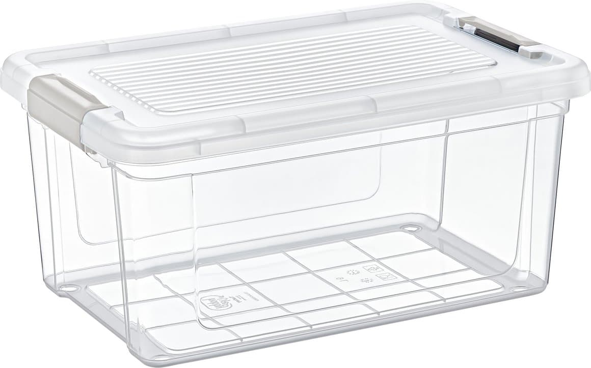 Geymslukassi glær með loki 9ltr 1