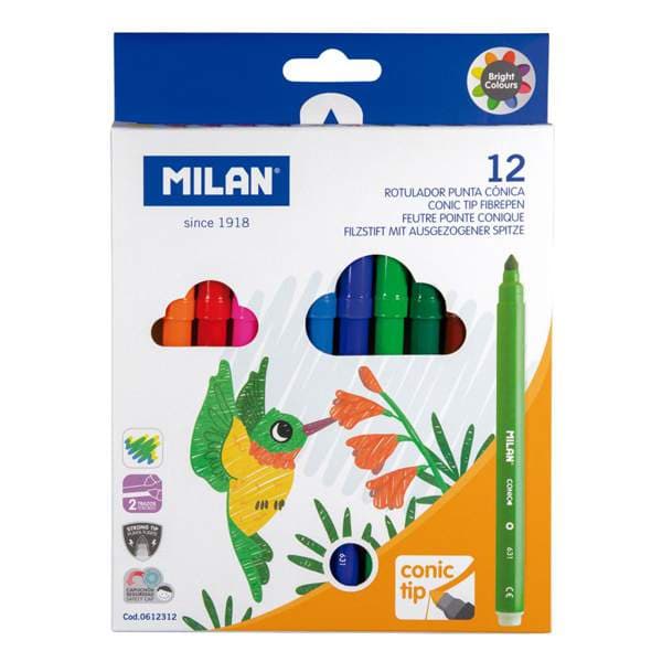 MILAN Tússlitir breiðir 12 stk
