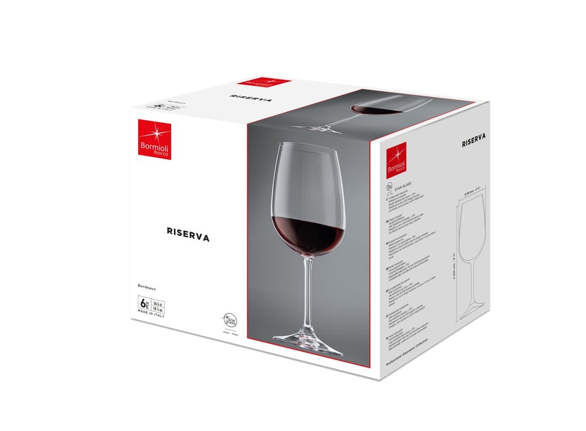 Glös Riserva Bordeaux 54,5cl vínglös 6stk 2