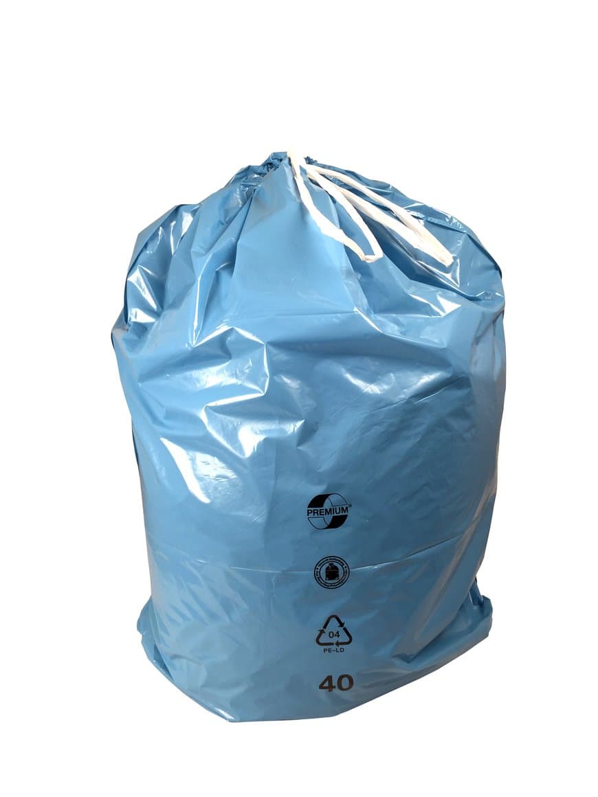 Deiss poki blár 70x100cm 120l m/bandi LD 25stk 2
