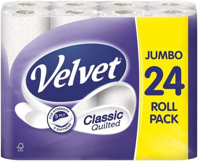 Velvet WC pappír 3l Classic Quilted Jumbo 24rl 1