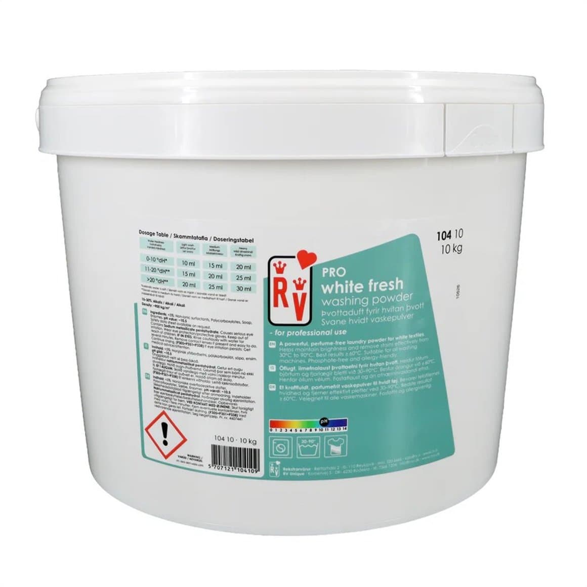 RV PRO þvottaduft fyrir hvítan þvott 10 kg 1