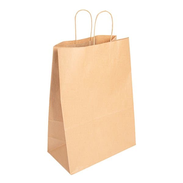 Burðarpoki pappír brúnn m.haldi 22ltr. 250stk 2