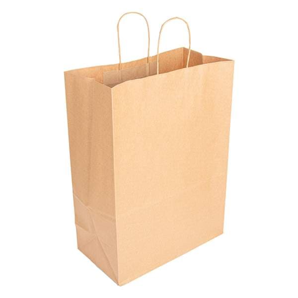 Burðarpoki pappír brúnn m/höldum 22l 250stk