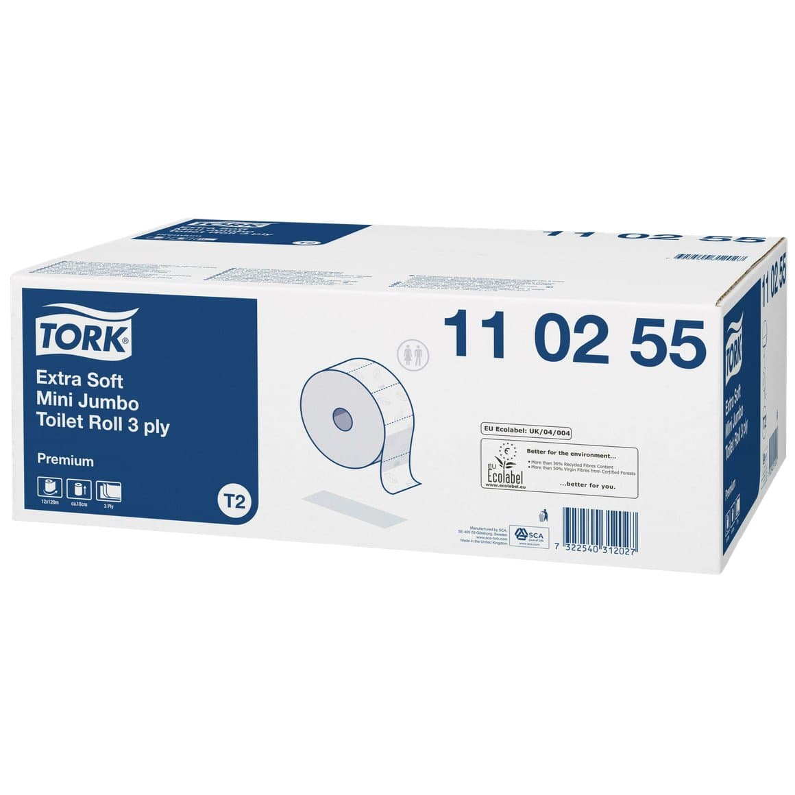 Tork WC pappír Júmbó Mini hv. 3l, 120m 12rl T2 1