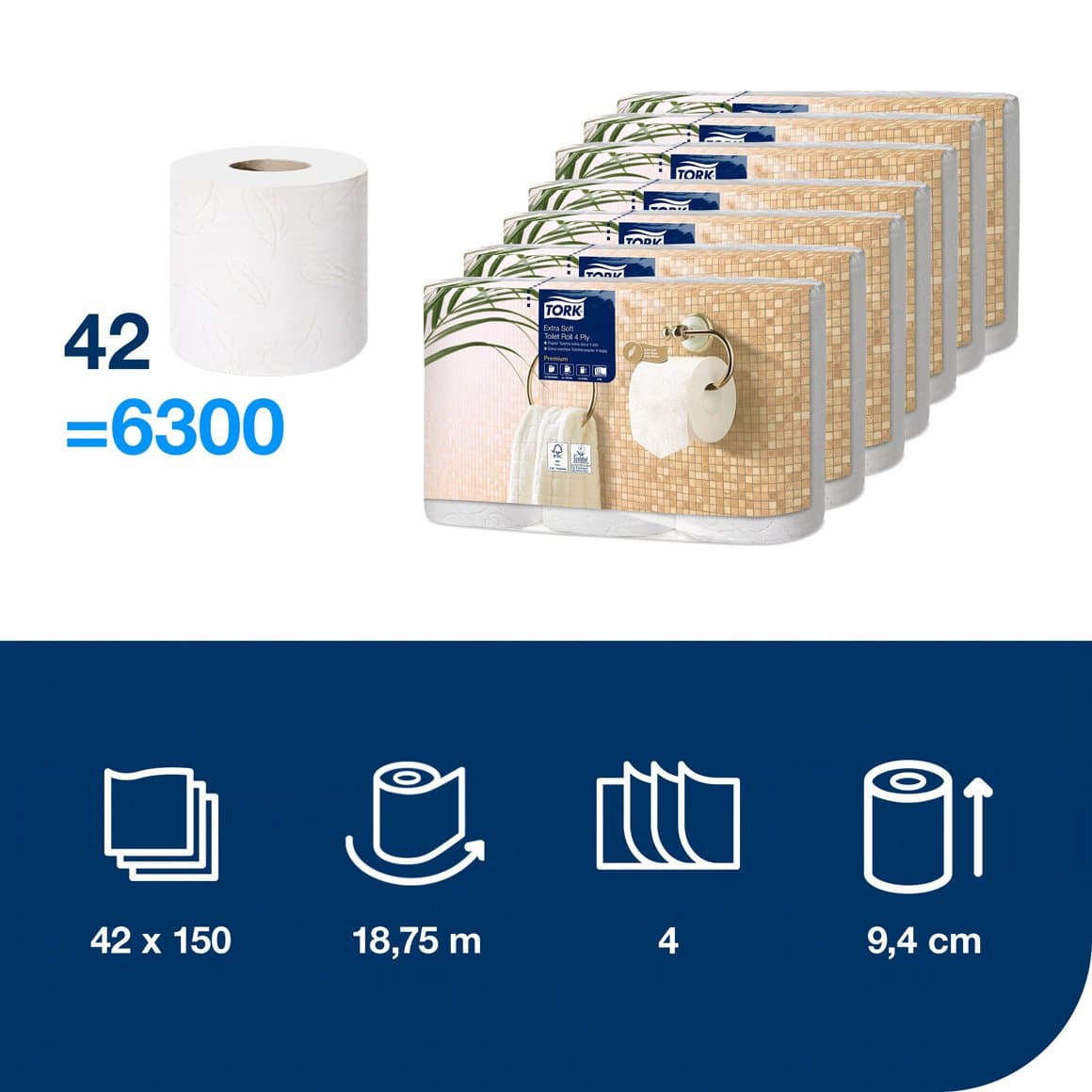 Tork WC pappír 4l 18,8mtr 150bl 42rl 2