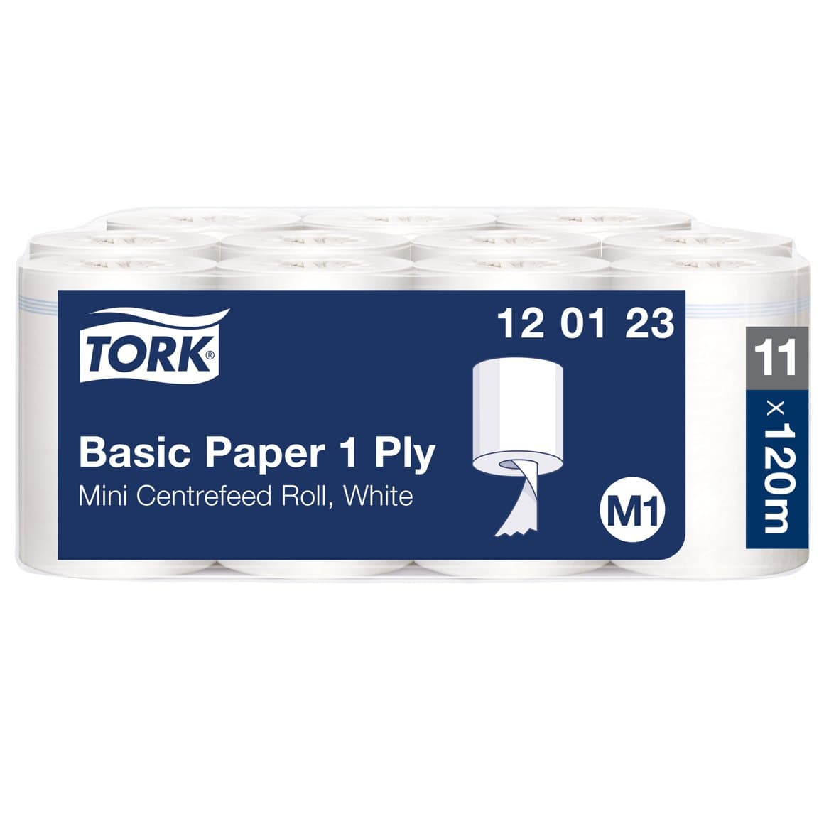 Tork Basic M-þurrkur 120m 11rl E M1 1