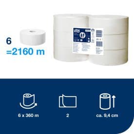 Tork WC pappír Júmbó hv. 2l, 360m 6rl T1 2