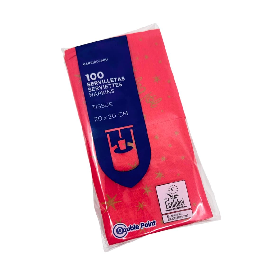 Serv. 20cm 2l Double point rauðar Gleðileg jól 100stk 4
