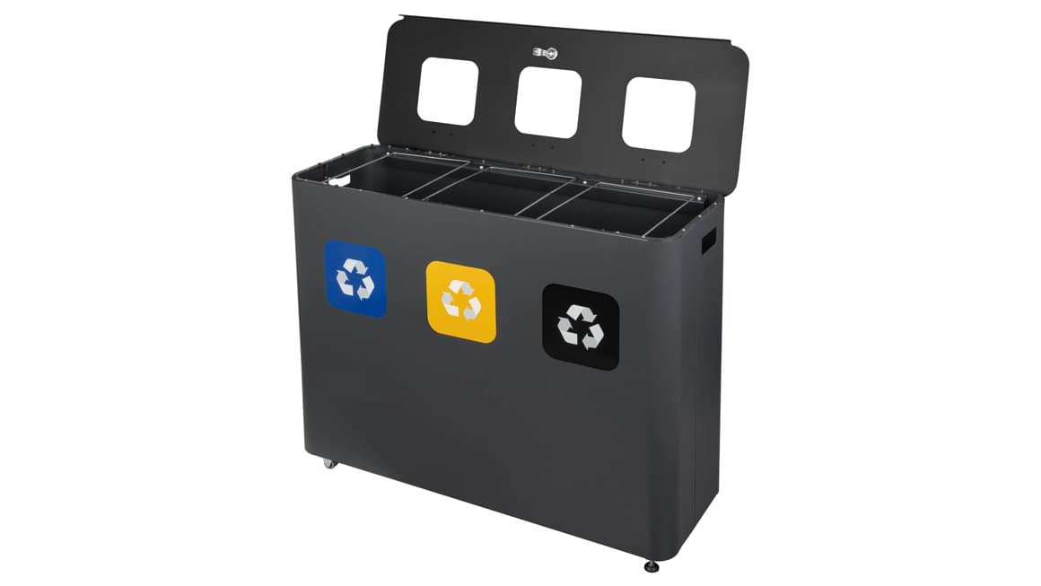 Eko Star flokkunarfata stál svört 3x60L 3