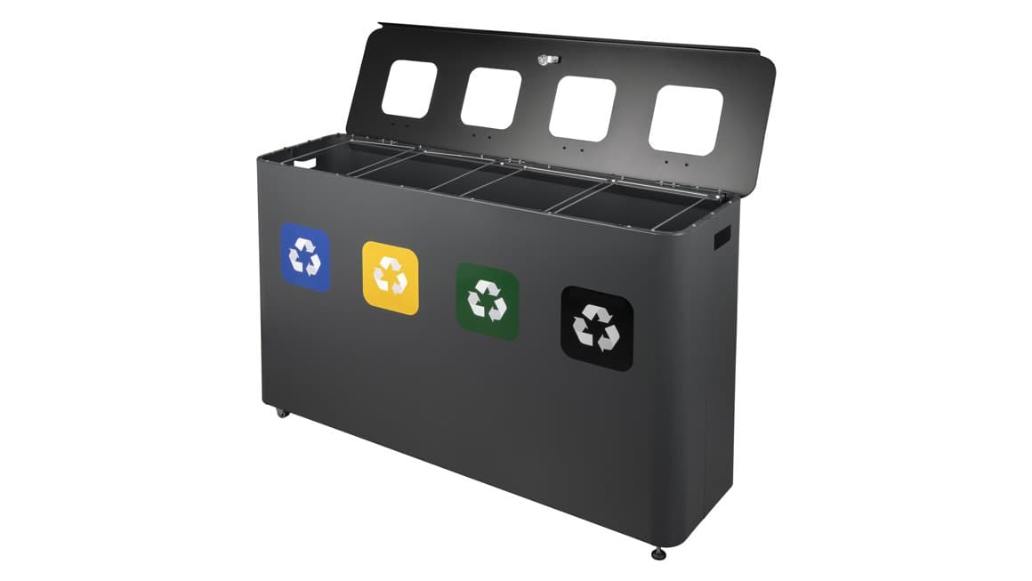 Eko Star flokkunarfata stál svört 4x60L 3