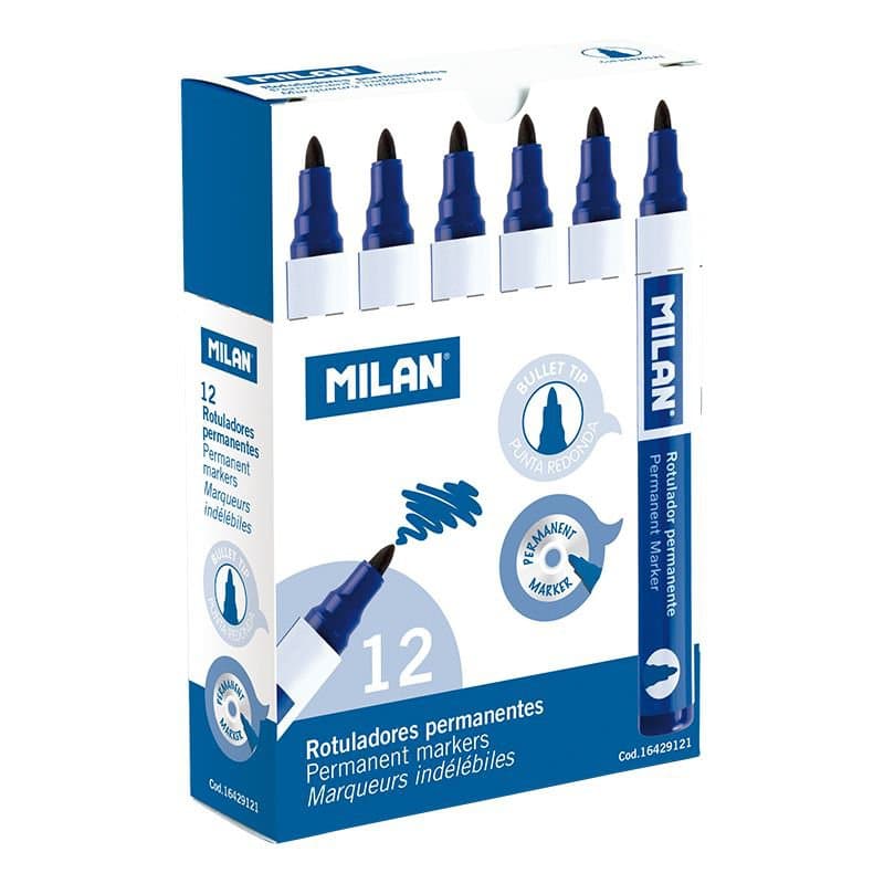 MILAN merkitússpenni 4mm blár 12 stk í pk 1
