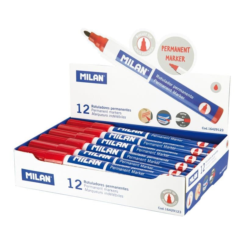 MILAN merkitússpenni 4mm rauður 12stk í pk 1