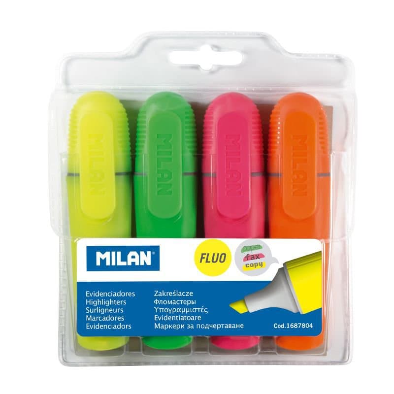 MILAN Fluo áherslupennar 4 í pk. 1