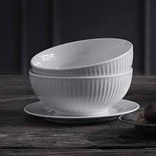 Plissé salatskál hvít 25cm 4