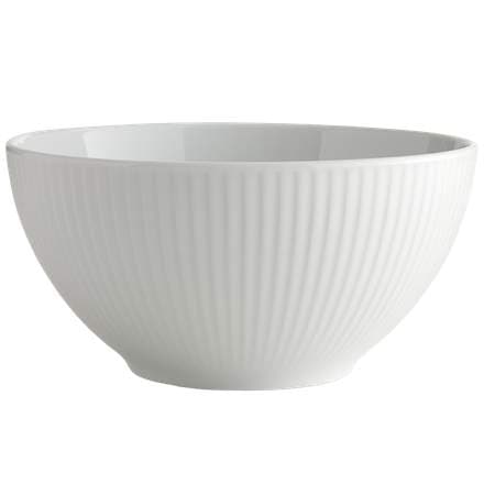 Plissé salatskál hvít 25cm