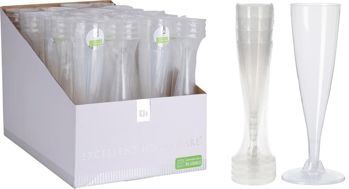 Glös harðplast 13cl kampavíns, 4stk 1