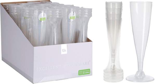 Glös harðplast 13cl kampavíns, 4stk