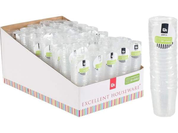 Glös harðplast snaps 3cl, 20stk