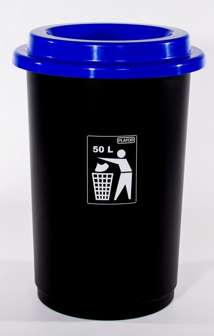 Platfor flokkunarfata Eco 50l, svört með bláu loki 1