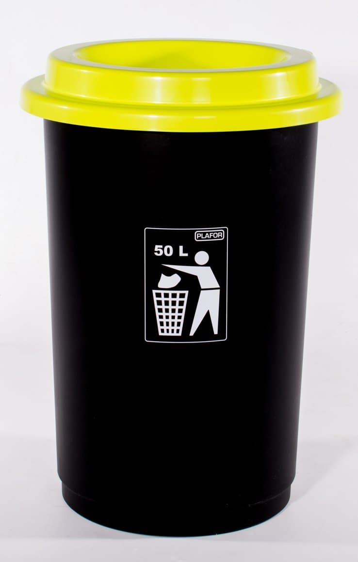 Platfor flokkunarfata Eco 50l, svört með grænu lok 1