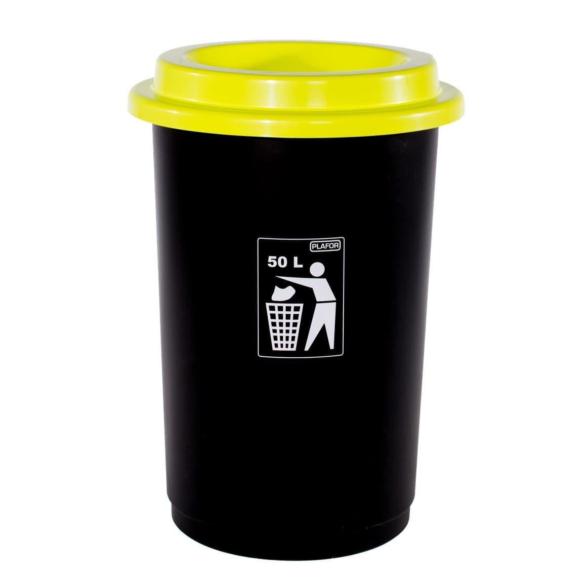 Plafor flokkunarfata Eco 50l, svört með grænu lok 1