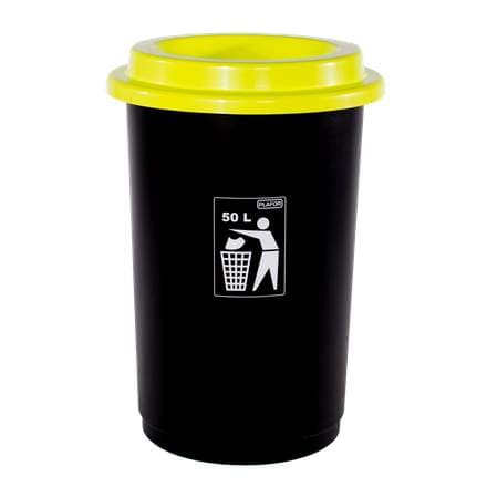 Plafor flokkunarfata Eco 50l, svört með grænu lok