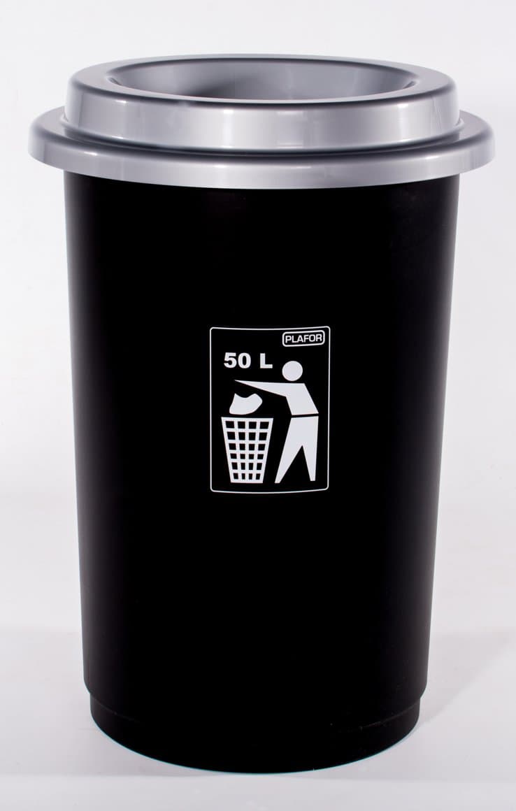 Platfor Flokkunarfata Eco 50l, svört með gráu loki 1