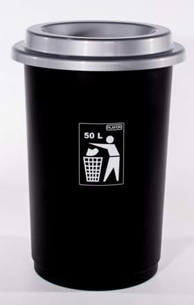 Platfor Flokkunarfata Eco 50l, svört með gráu loki