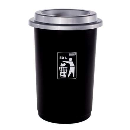 Plafor Flokkunarfata Eco 50l, svört með gráu loki