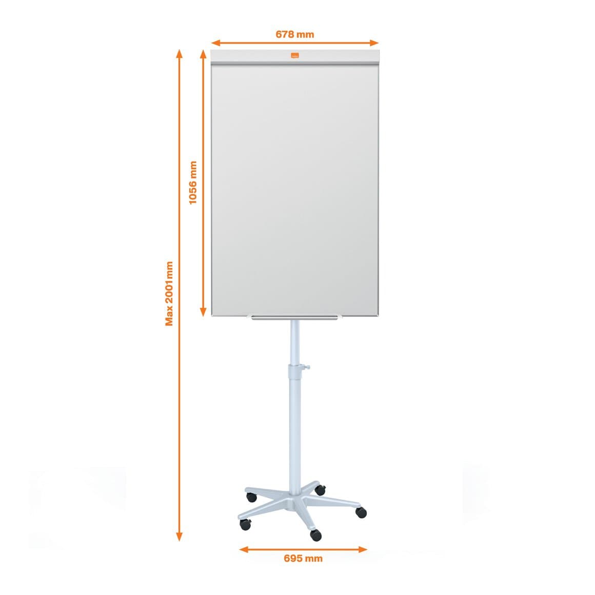NOBO segul/tússtafla fletti á hjólum 100x67,5 2