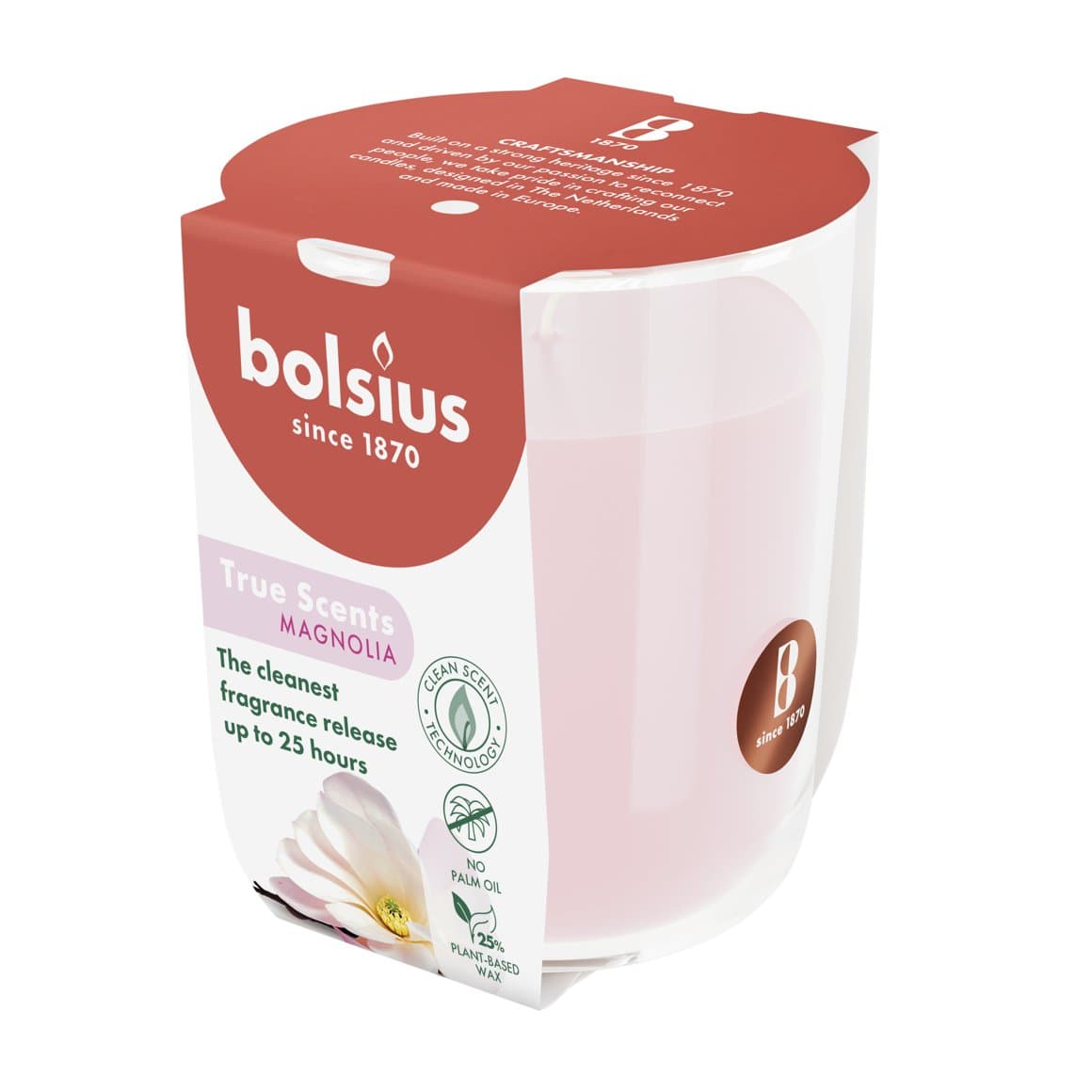 Bolsius ilmkerti True scents í glasi small magnolia 2