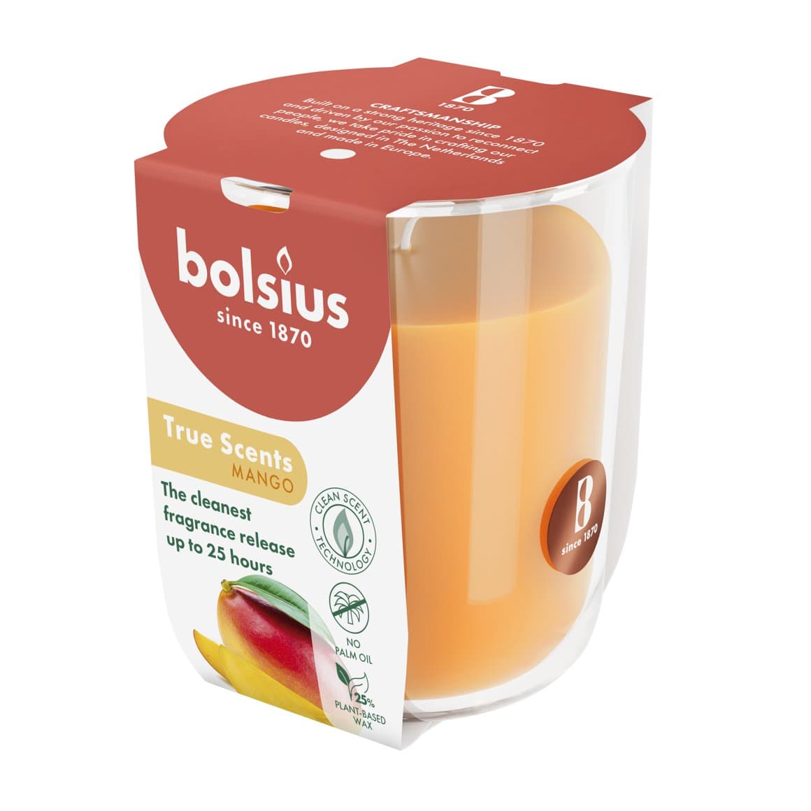Bolsius ilmkerti True scents í glasi small mango 2