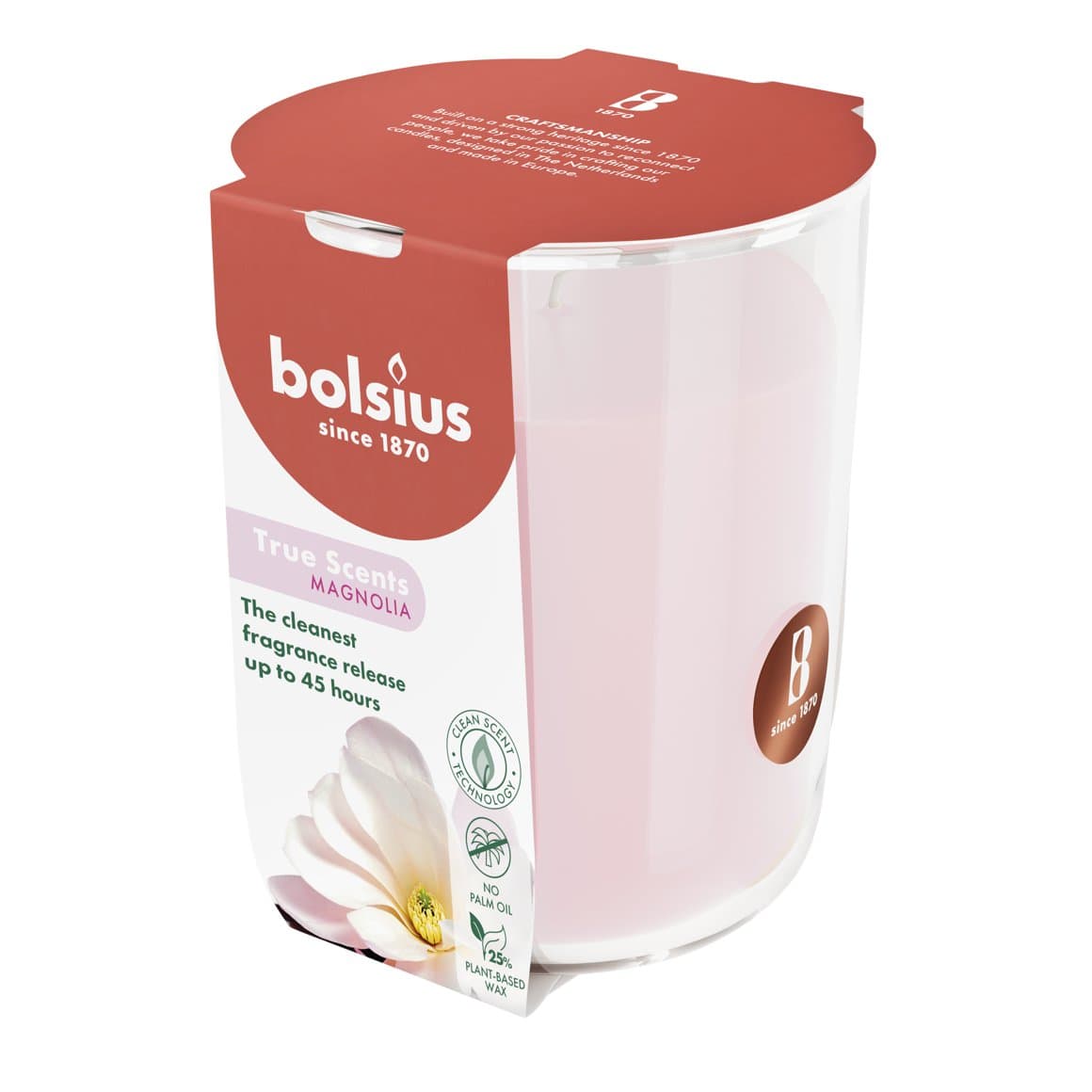Bolsius ilmkerti True scents í glasi large magnolia 2