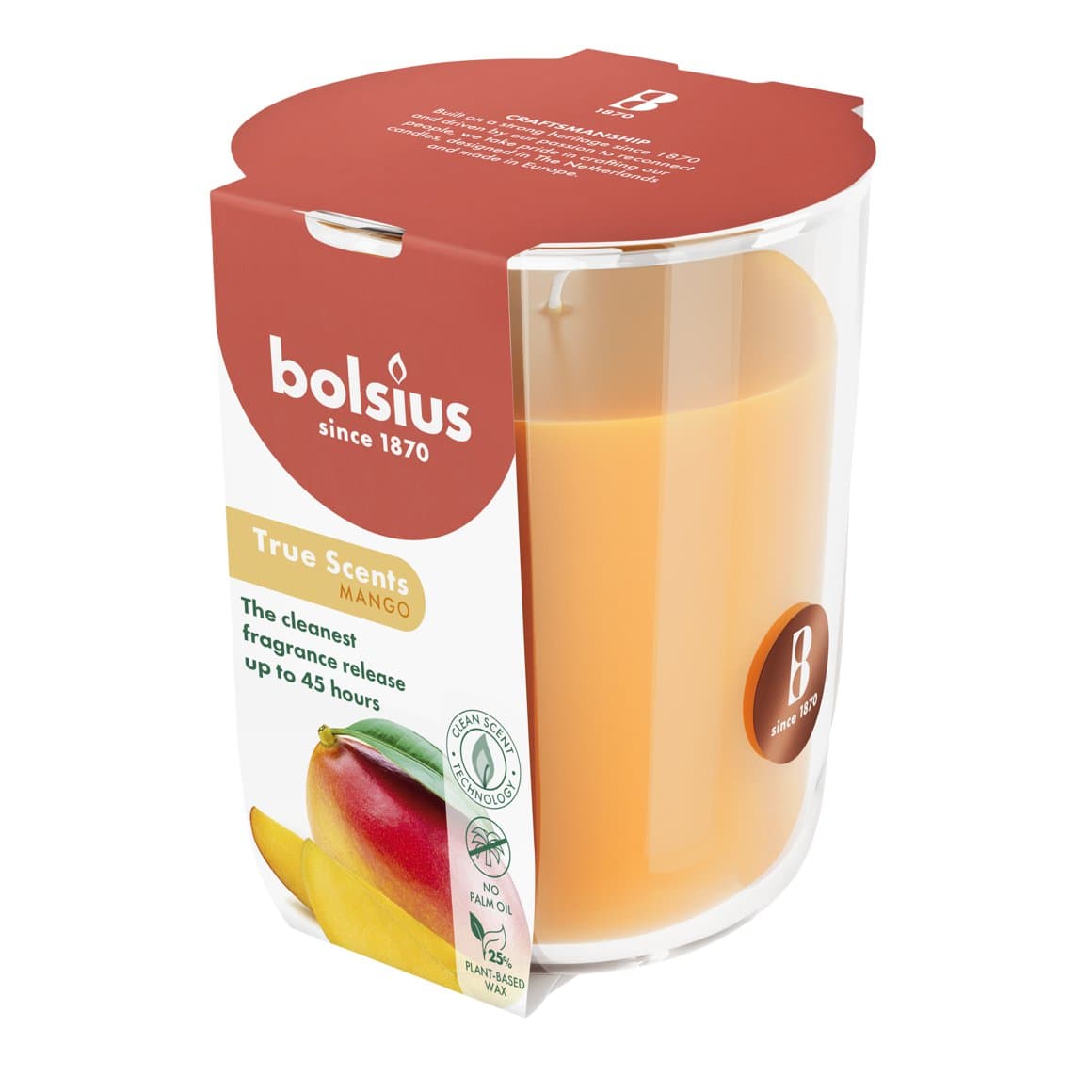 Bolsius ilmkerti True scents í glasi large mango  2