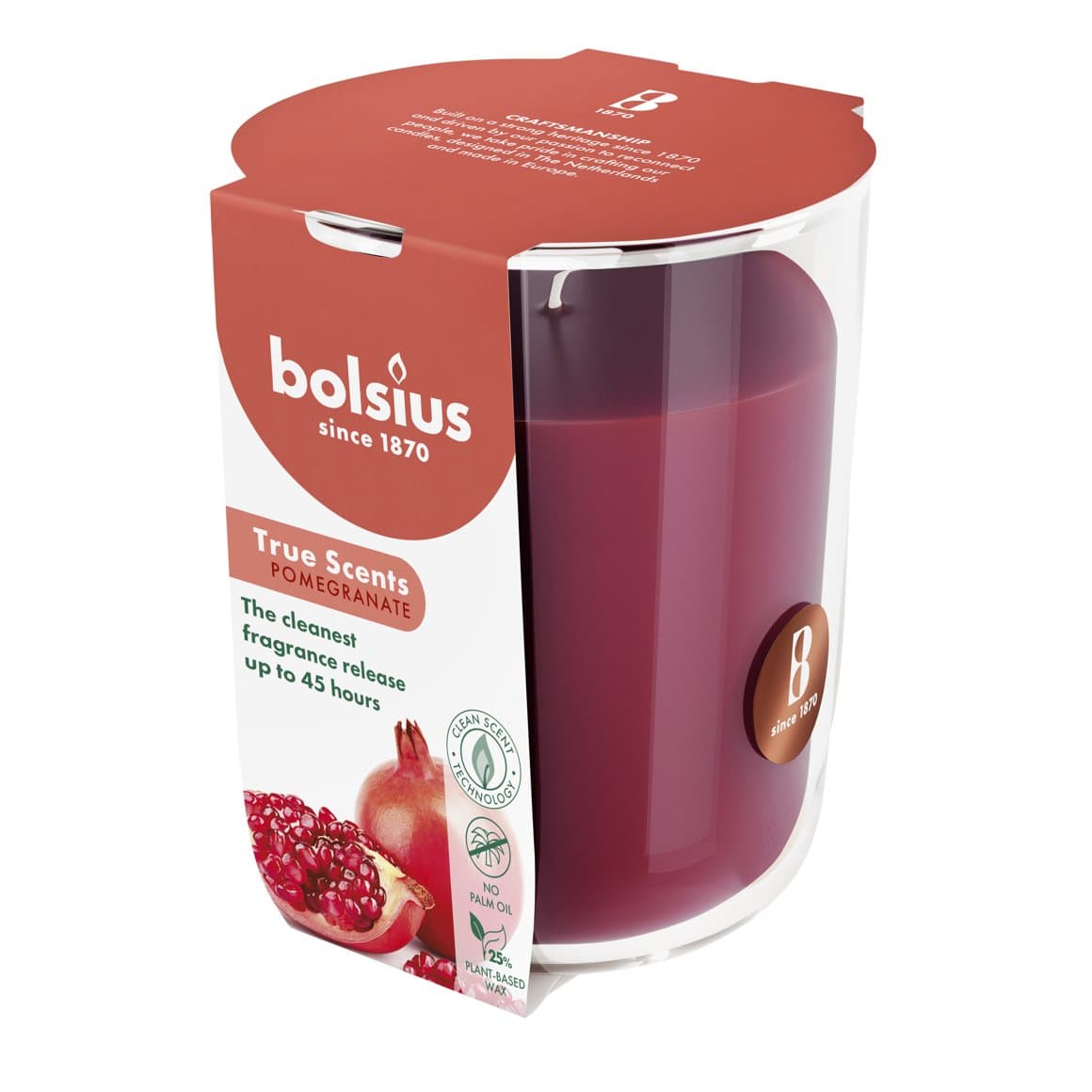 Bolsius ilmkerti True scents í glasi large pomegranate 2