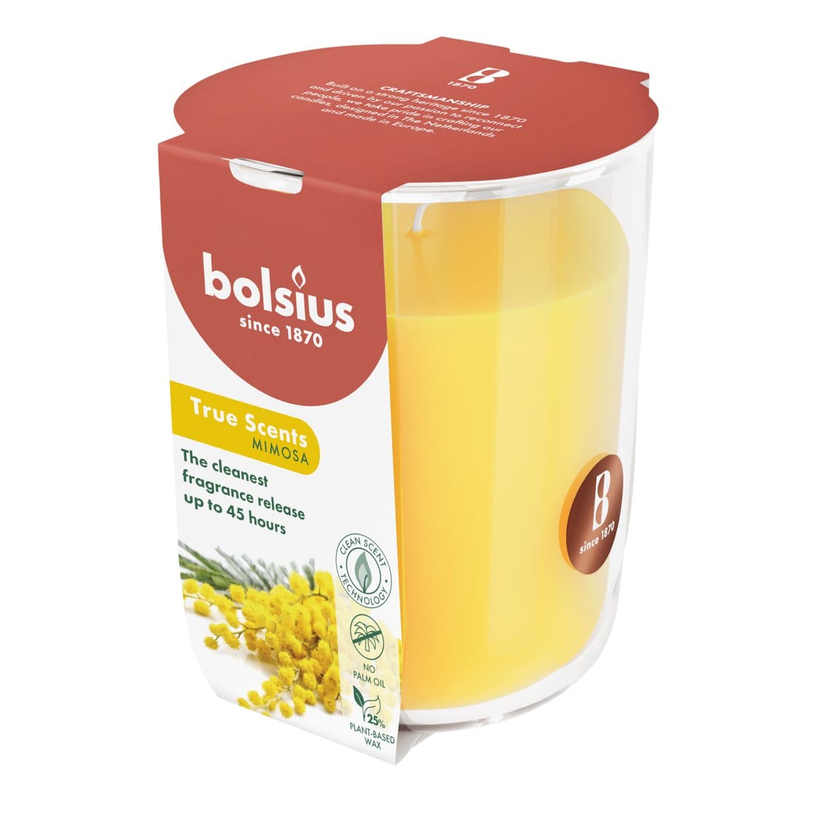 Bolsius ilmkerti True scents í glasi large mimosa 2