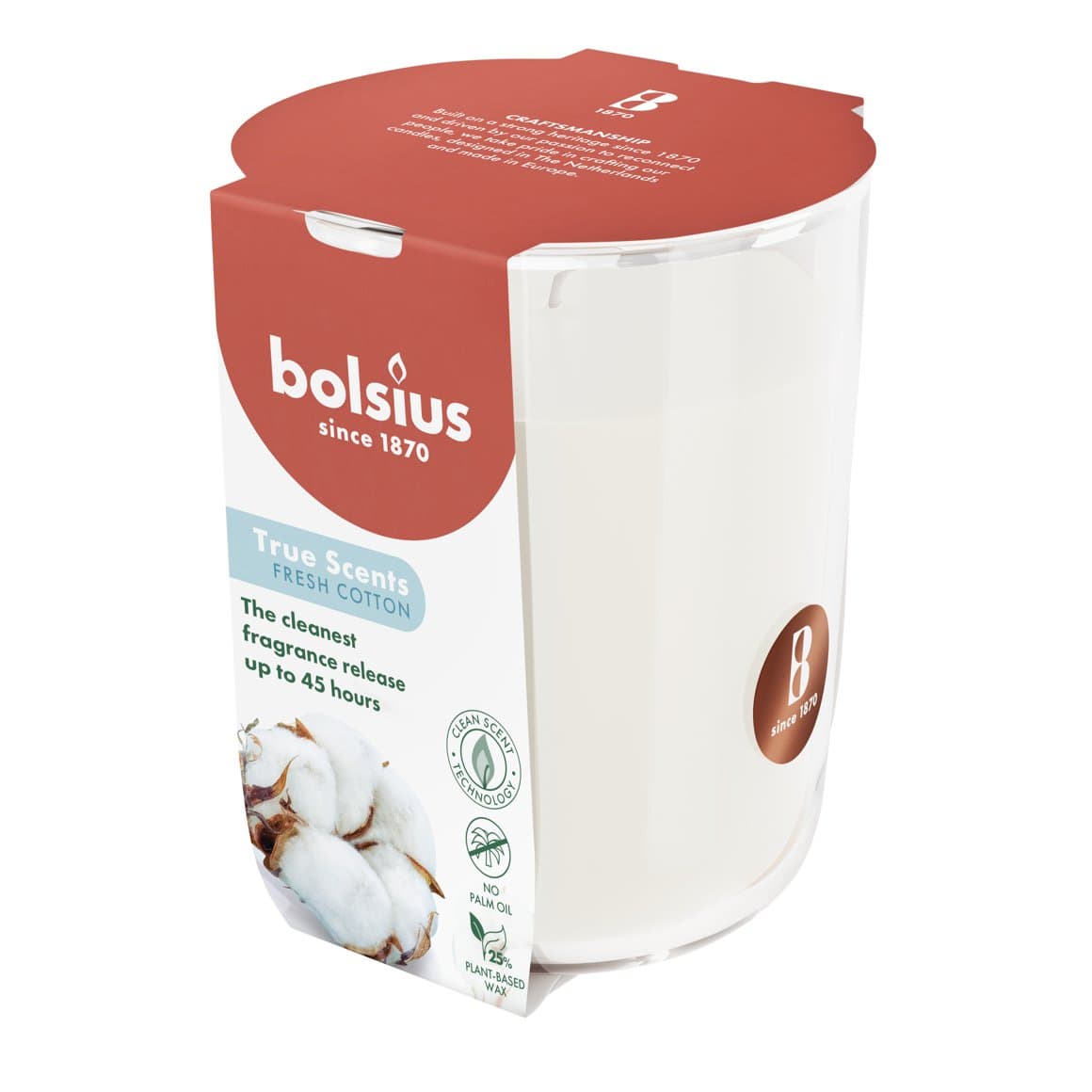 Bolsius ilmkerti True scents í glasi large fresh cotton 2