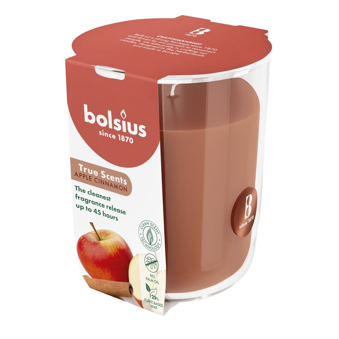 Bolsius ilmkerti True scents í glasi large apple cinnamon 2