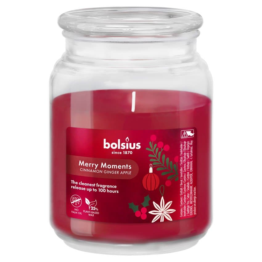Bolsius ilmkerti í krukku með loki Merry moments 1