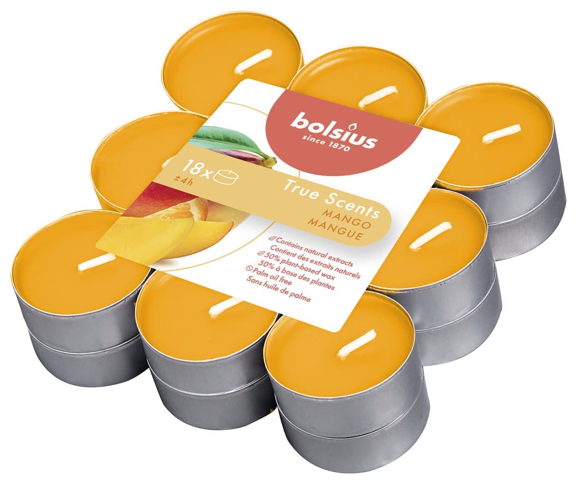 Bolsius ilmteljós True scents mango 18stk 1