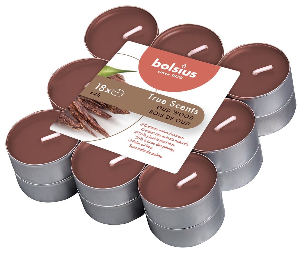 Bolsius ilmteljós True scents oud wood 18stk 1