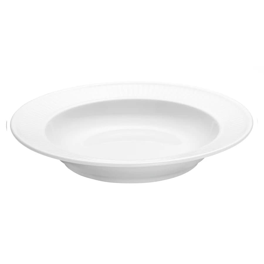 Plissé diskur djúpur hvítur 22cm 6stk 1
