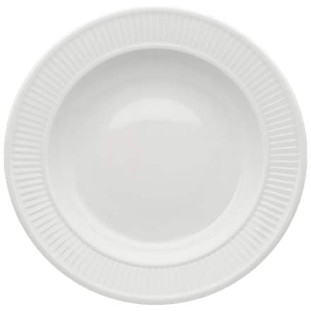 Plissé diskur djúpur hvítur 22cm 6stk