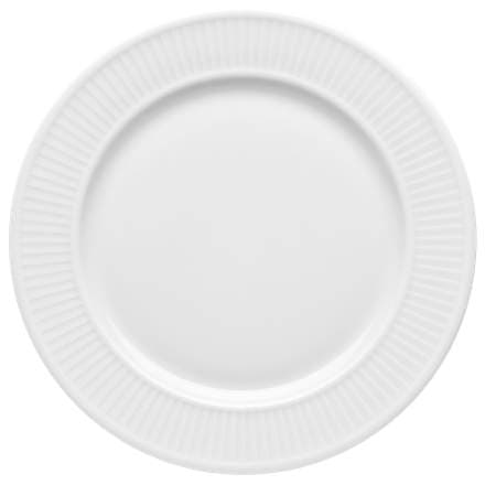 Plissé diskur hvítur 17cm 6stk