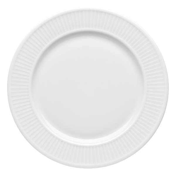 Plissé diskur hvítur 20cm 6stk